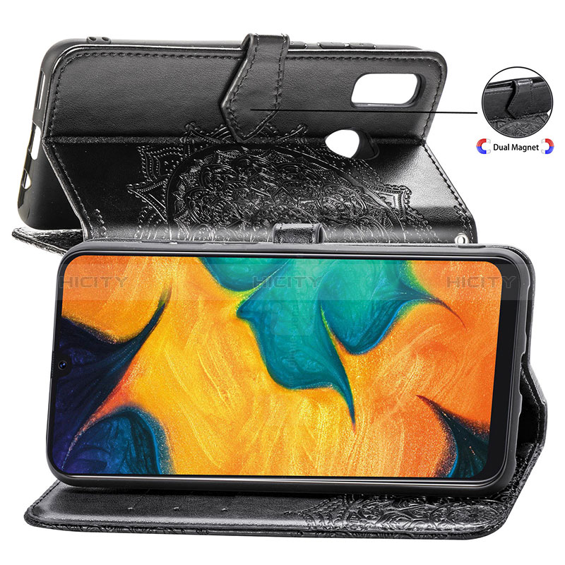 Custodia Portafoglio In Pelle Fantasia Modello Cover con Supporto per Samsung Galaxy A20