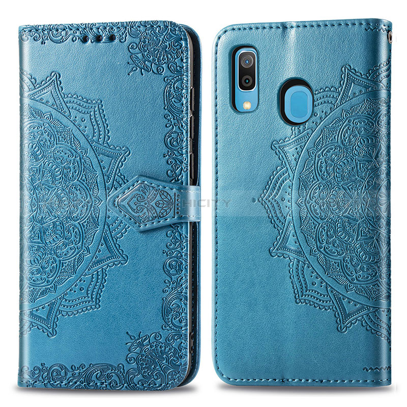 Custodia Portafoglio In Pelle Fantasia Modello Cover con Supporto per Samsung Galaxy A20