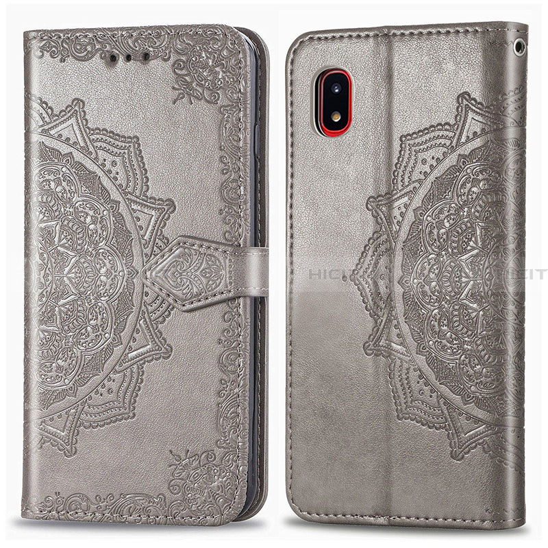 Custodia Portafoglio In Pelle Fantasia Modello Cover con Supporto per Samsung Galaxy A20 SC-02M SCV46 Grigio