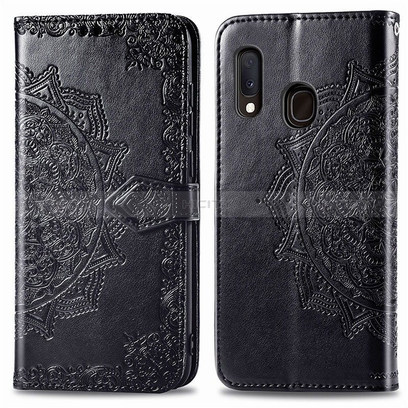 Custodia Portafoglio In Pelle Fantasia Modello Cover con Supporto per Samsung Galaxy A20e