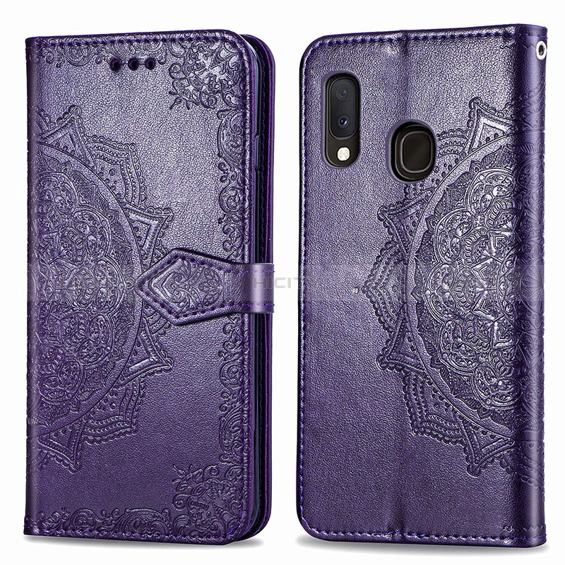 Custodia Portafoglio In Pelle Fantasia Modello Cover con Supporto per Samsung Galaxy A20e