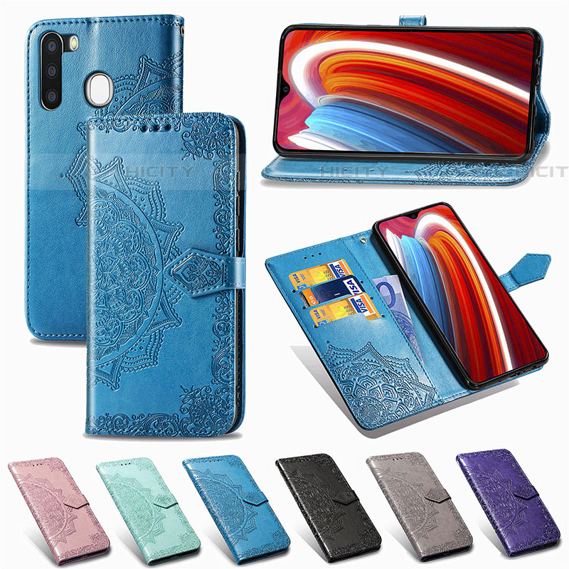 Custodia Portafoglio In Pelle Fantasia Modello Cover con Supporto per Samsung Galaxy A21 European