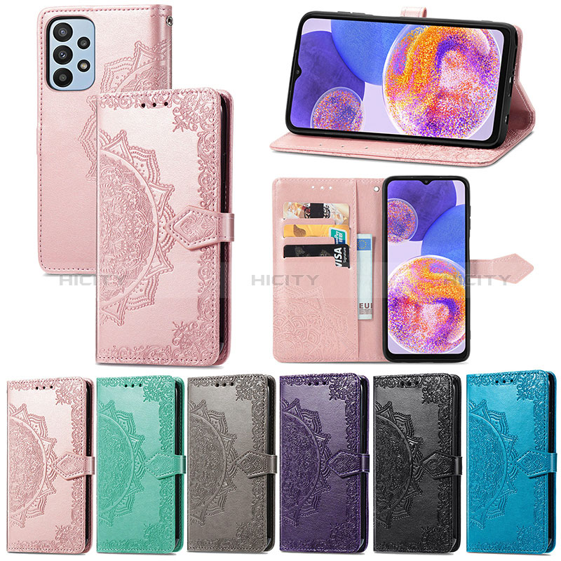 Custodia Portafoglio In Pelle Fantasia Modello Cover con Supporto per Samsung Galaxy A23 5G