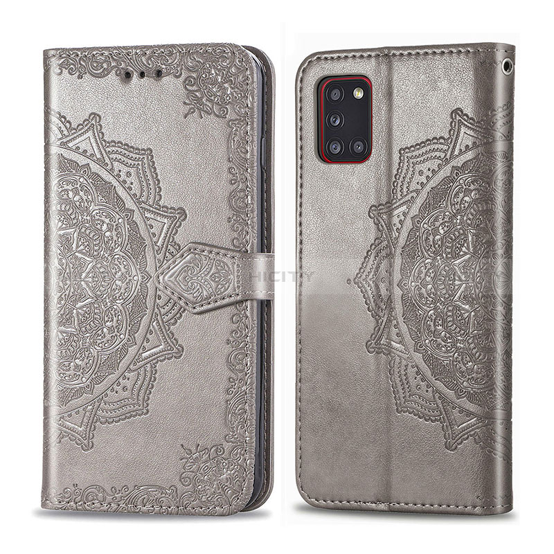 Custodia Portafoglio In Pelle Fantasia Modello Cover con Supporto per Samsung Galaxy A31 Grigio