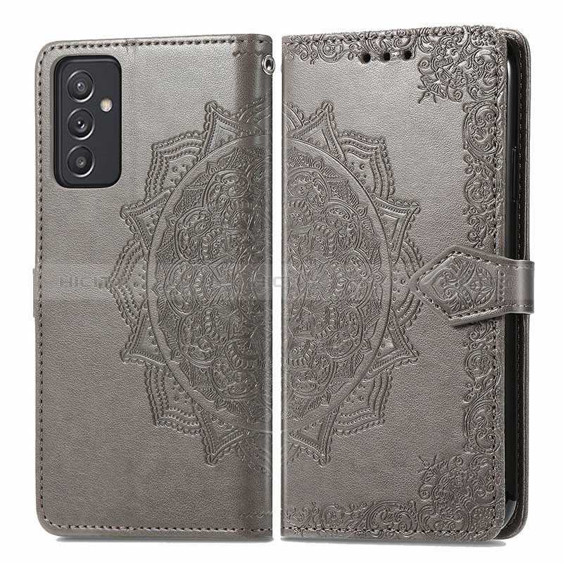 Custodia Portafoglio In Pelle Fantasia Modello Cover con Supporto per Samsung Galaxy A35 5G Grigio