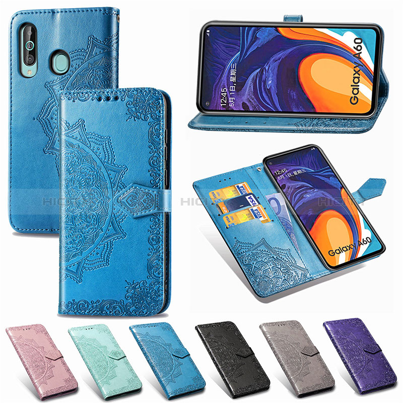 Custodia Portafoglio In Pelle Fantasia Modello Cover con Supporto per Samsung Galaxy A60