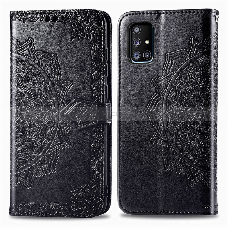 Custodia Portafoglio In Pelle Fantasia Modello Cover con Supporto per Samsung Galaxy A71 4G A715 Nero