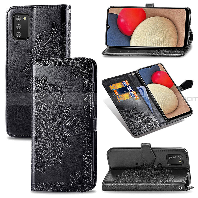 Custodia Portafoglio In Pelle Fantasia Modello Cover con Supporto per Samsung Galaxy F02S SM-E025F