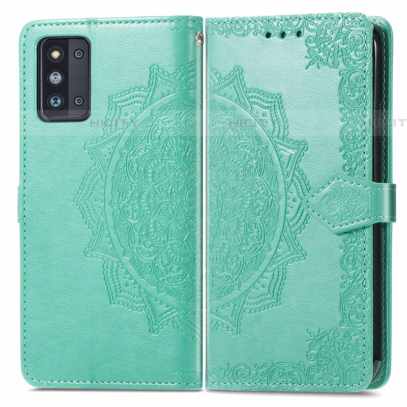 Custodia Portafoglio In Pelle Fantasia Modello Cover con Supporto per Samsung Galaxy F52 5G Verde