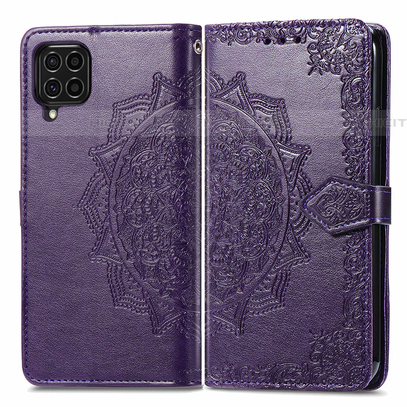 Custodia Portafoglio In Pelle Fantasia Modello Cover con Supporto per Samsung Galaxy F62 5G Viola