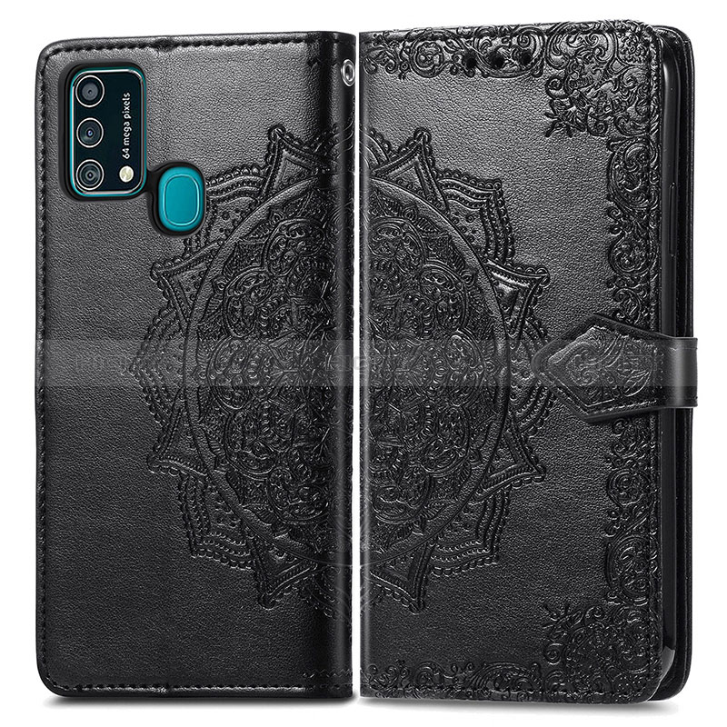 Custodia Portafoglio In Pelle Fantasia Modello Cover con Supporto per Samsung Galaxy M21s Nero