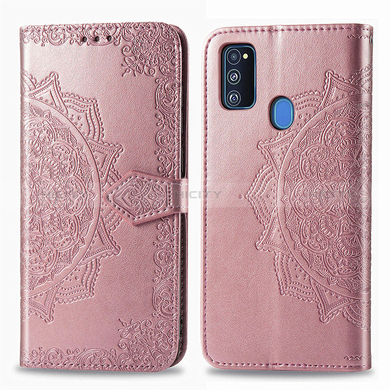Custodia Portafoglio In Pelle Fantasia Modello Cover con Supporto per Samsung Galaxy M30s Oro Rosa