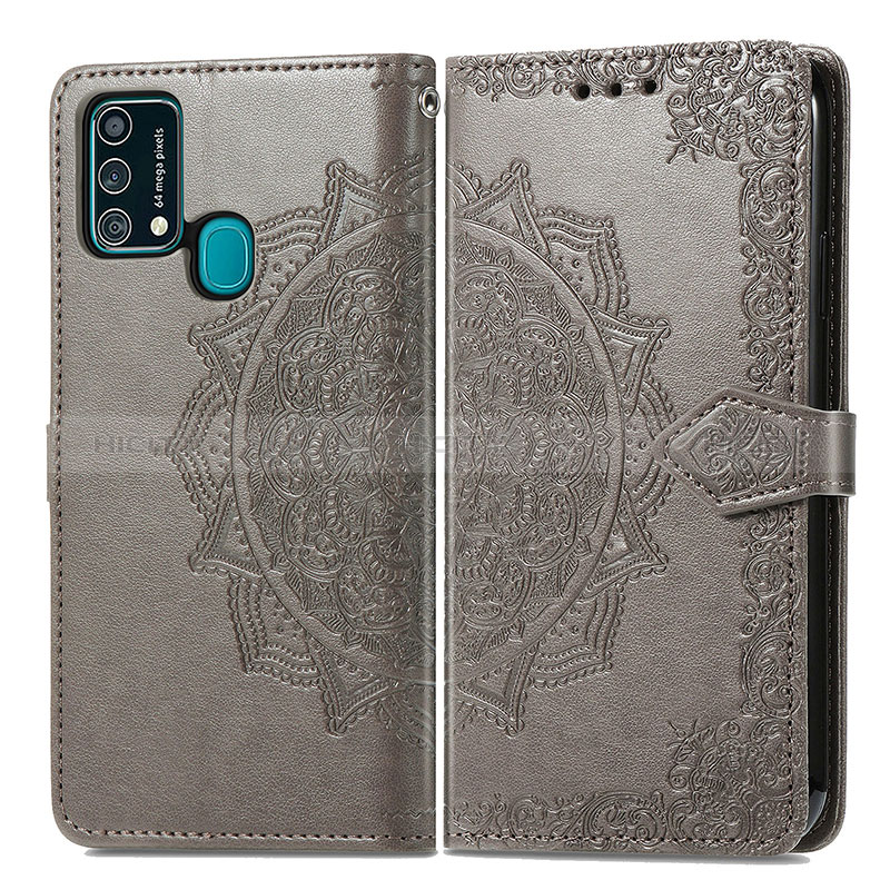 Custodia Portafoglio In Pelle Fantasia Modello Cover con Supporto per Samsung Galaxy M31 Grigio