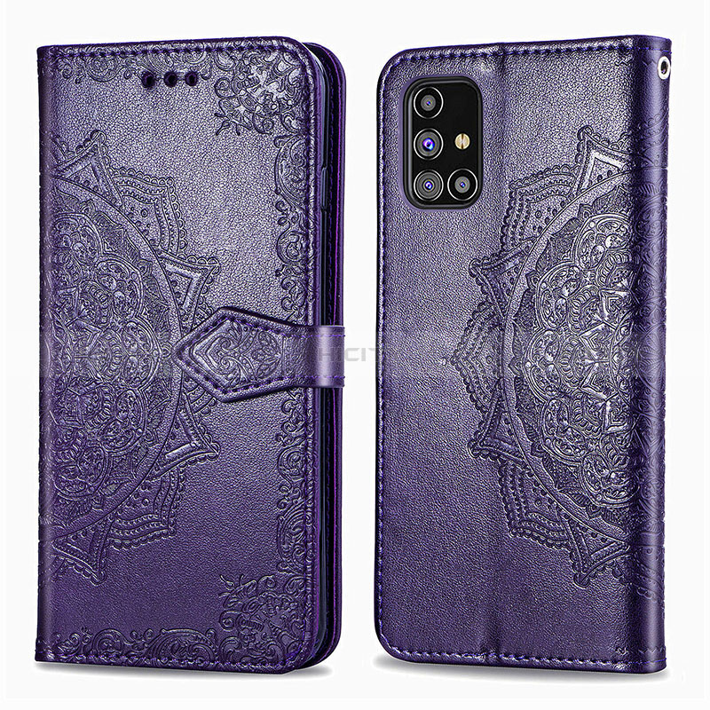 Custodia Portafoglio In Pelle Fantasia Modello Cover con Supporto per Samsung Galaxy M31s Viola