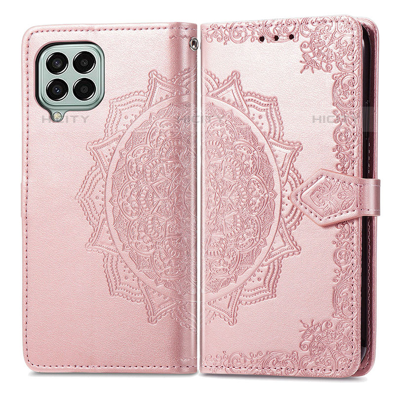 Custodia Portafoglio In Pelle Fantasia Modello Cover con Supporto per Samsung Galaxy M33 5G Oro Rosa