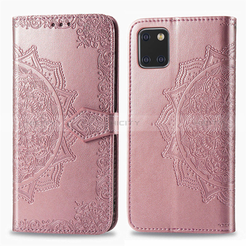 Custodia Portafoglio In Pelle Fantasia Modello Cover con Supporto per Samsung Galaxy M60s Oro Rosa