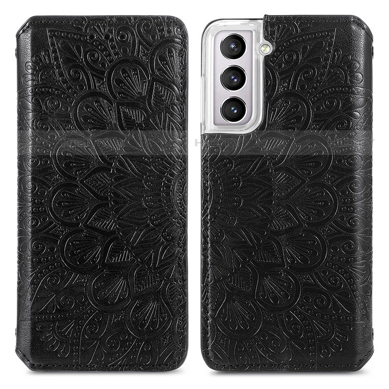 Custodia Portafoglio In Pelle Fantasia Modello Cover con Supporto per Samsung Galaxy S23 5G Nero