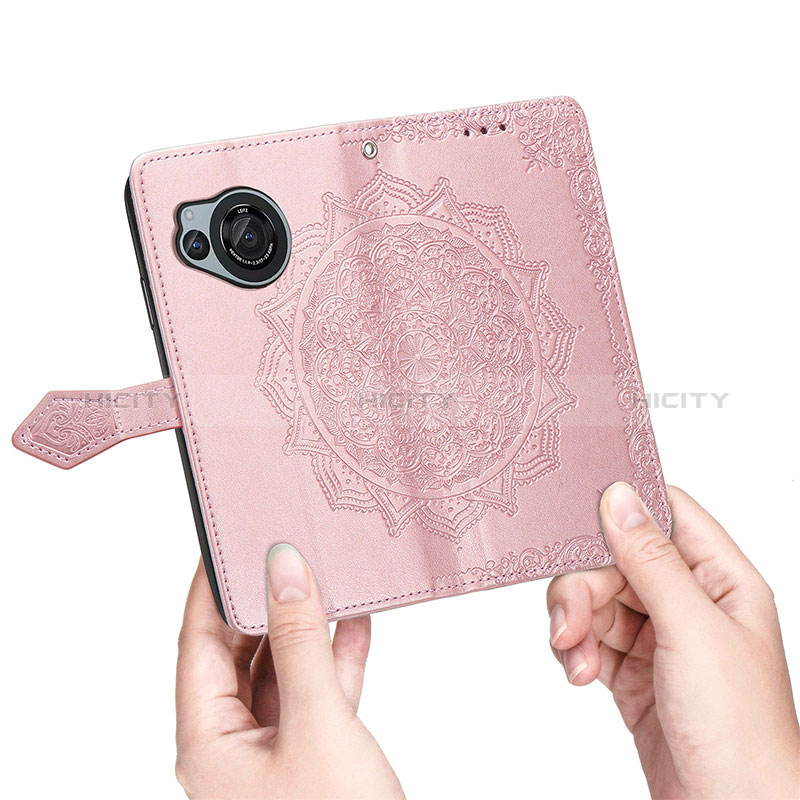 Custodia Portafoglio In Pelle Fantasia Modello Cover con Supporto per Sharp Aquos R8