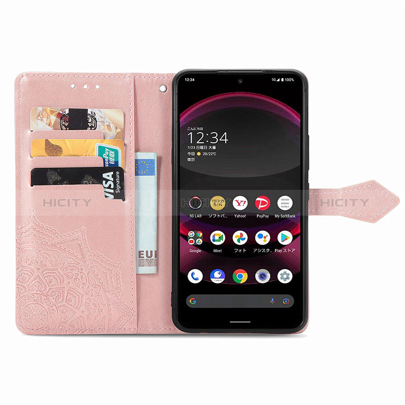 Custodia Portafoglio In Pelle Fantasia Modello Cover con Supporto per Sharp Aquos R8 Pro