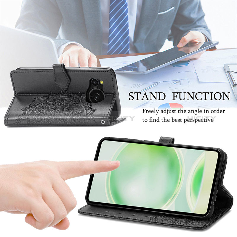 Custodia Portafoglio In Pelle Fantasia Modello Cover con Supporto per Sharp Aquos Sense8