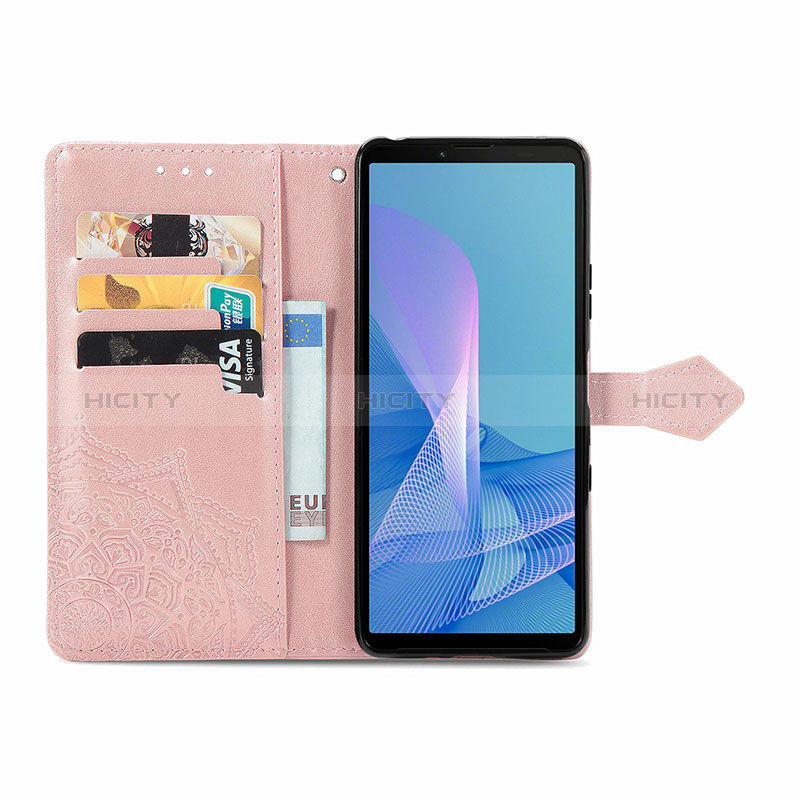 Custodia Portafoglio In Pelle Fantasia Modello Cover con Supporto per Sony Xperia 10 III