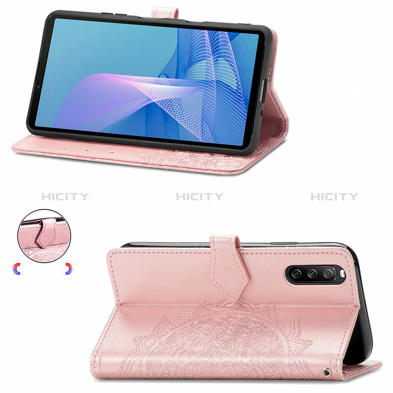 Custodia Portafoglio In Pelle Fantasia Modello Cover con Supporto per Sony Xperia 10 III Lite