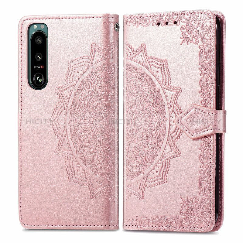 Custodia Portafoglio In Pelle Fantasia Modello Cover con Supporto per Sony Xperia 5 III