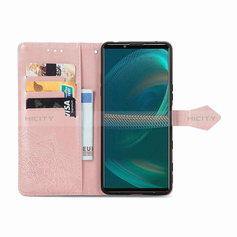 Custodia Portafoglio In Pelle Fantasia Modello Cover con Supporto per Sony Xperia 5 IV