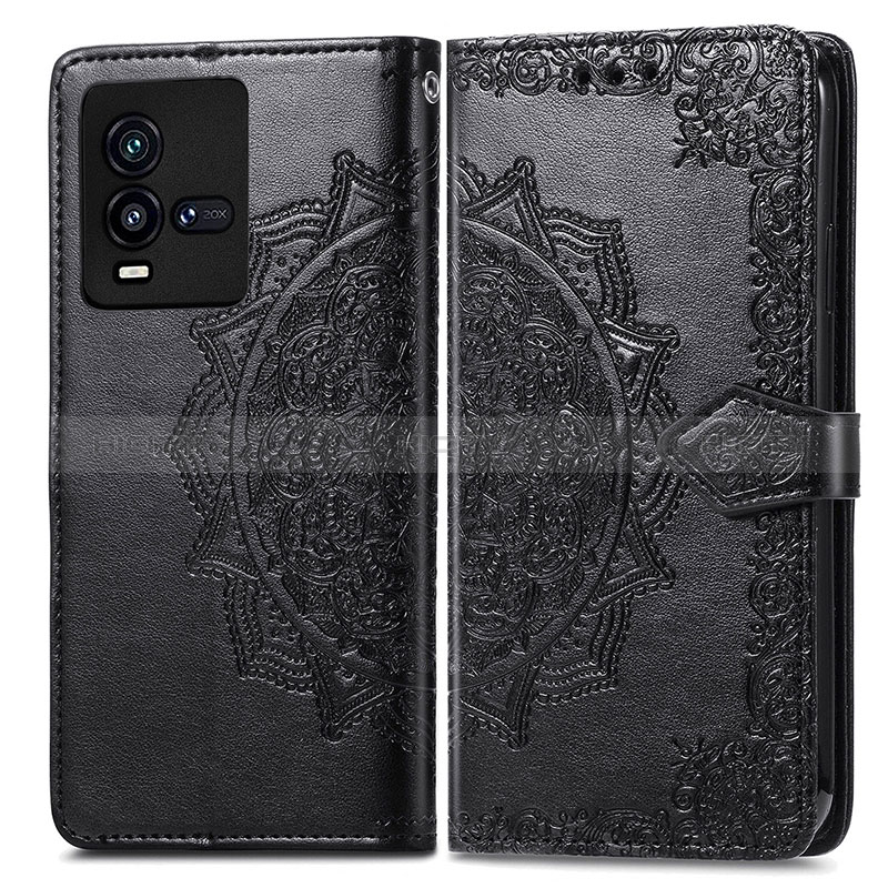 Custodia Portafoglio In Pelle Fantasia Modello Cover con Supporto per Vivo iQOO 9T 5G Nero