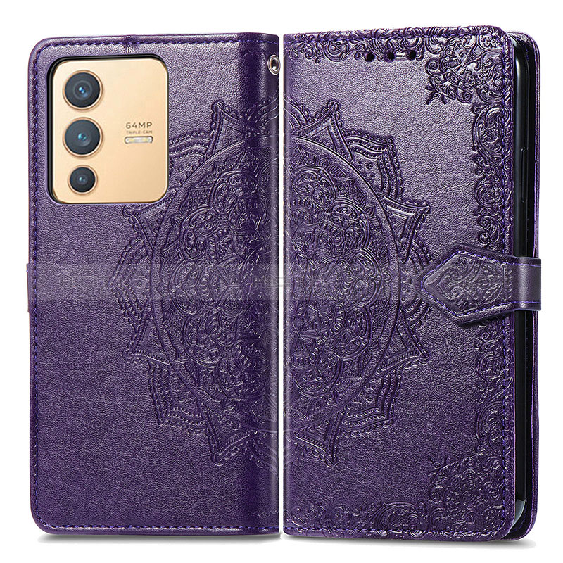 Custodia Portafoglio In Pelle Fantasia Modello Cover con Supporto per Vivo V23 5G