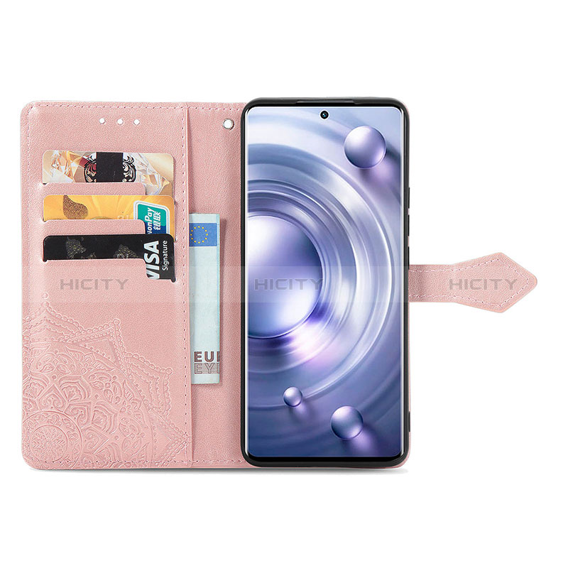 Custodia Portafoglio In Pelle Fantasia Modello Cover con Supporto per Vivo X80 Pro 5G