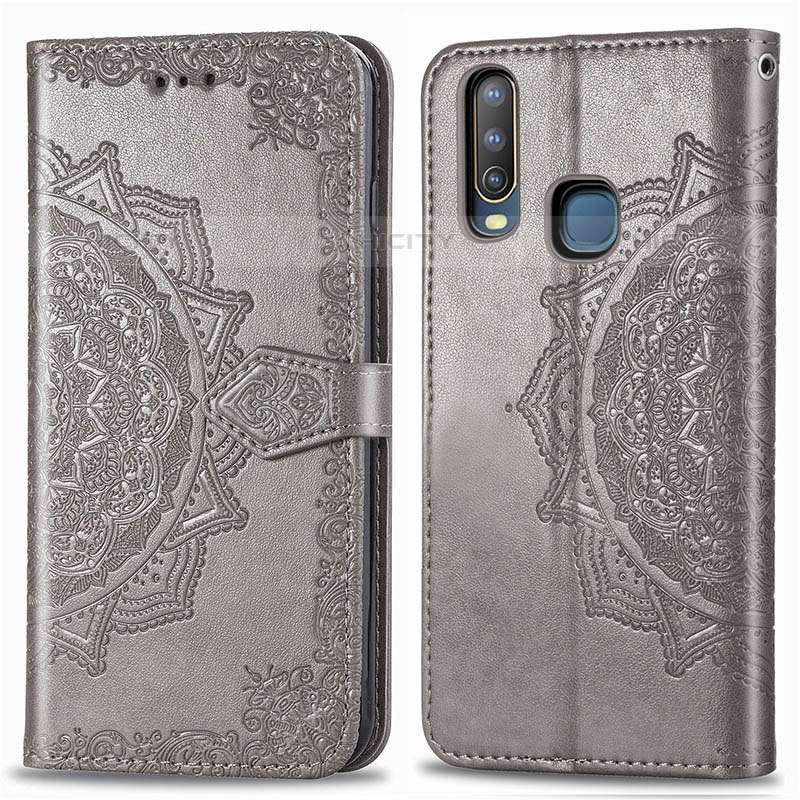 Custodia Portafoglio In Pelle Fantasia Modello Cover con Supporto per Vivo Y12