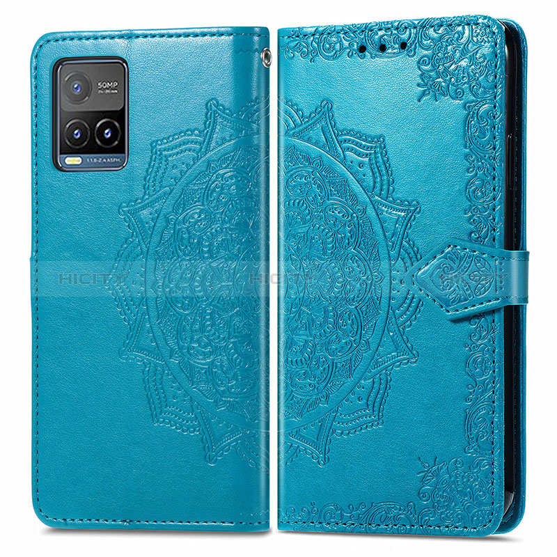 Custodia Portafoglio In Pelle Fantasia Modello Cover con Supporto per Vivo Y33s Blu