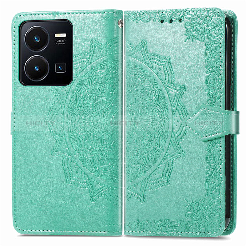 Custodia Portafoglio In Pelle Fantasia Modello Cover con Supporto per Vivo Y35 4G