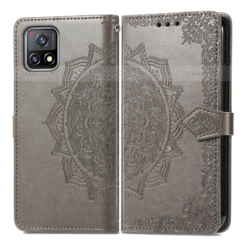 Custodia Portafoglio In Pelle Fantasia Modello Cover con Supporto per Vivo Y52s 5G Grigio