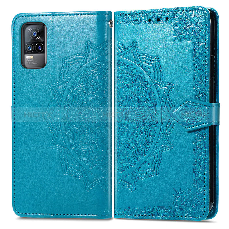 Custodia Portafoglio In Pelle Fantasia Modello Cover con Supporto per Vivo Y73 (2021) Blu