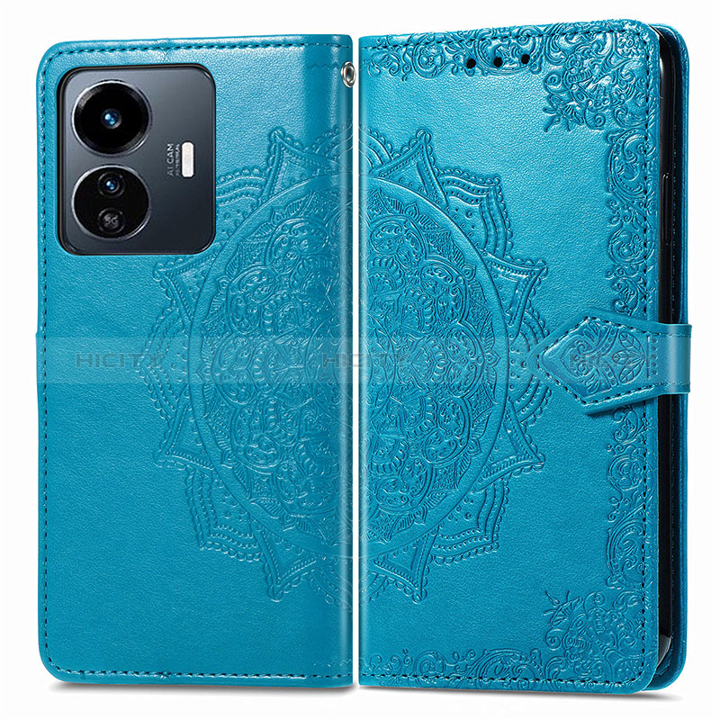 Custodia Portafoglio In Pelle Fantasia Modello Cover con Supporto per Vivo Y77 5G Blu