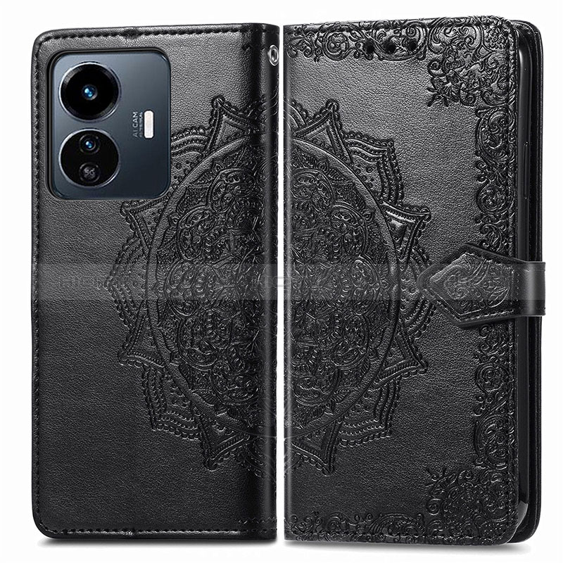 Custodia Portafoglio In Pelle Fantasia Modello Cover con Supporto per Vivo Y77 5G Nero