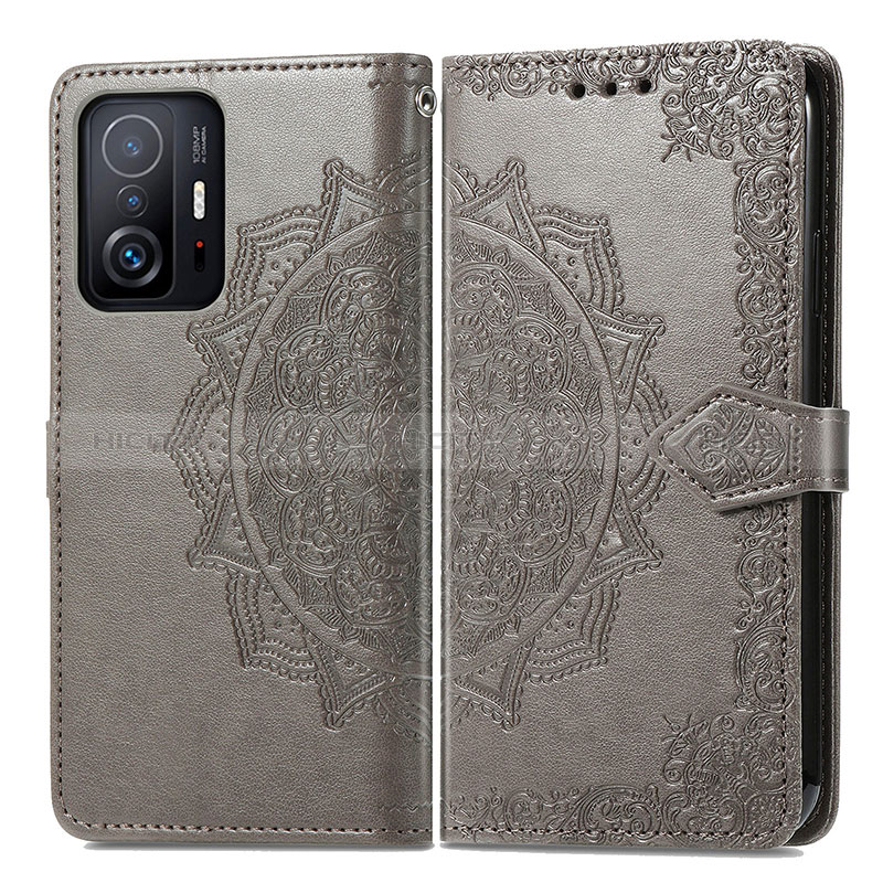 Custodia Portafoglio In Pelle Fantasia Modello Cover con Supporto per Xiaomi Mi 11T 5G Grigio