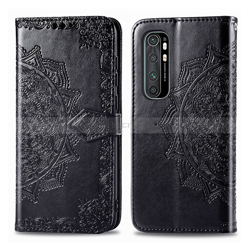 Custodia Portafoglio In Pelle Fantasia Modello Cover con Supporto per Xiaomi Mi Note 10 Lite Nero