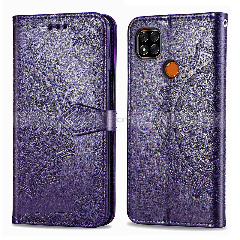 Custodia Portafoglio In Pelle Fantasia Modello Cover con Supporto per Xiaomi POCO C3 Viola