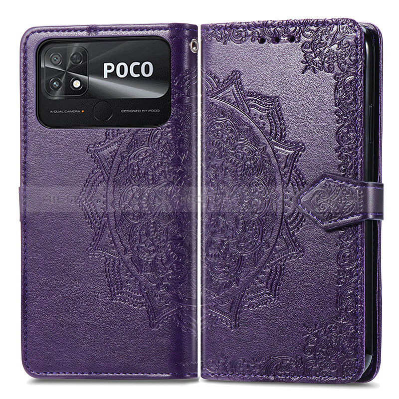 Custodia Portafoglio In Pelle Fantasia Modello Cover con Supporto per Xiaomi Poco C40