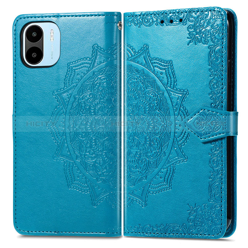 Custodia Portafoglio In Pelle Fantasia Modello Cover con Supporto per Xiaomi Poco C50 Blu