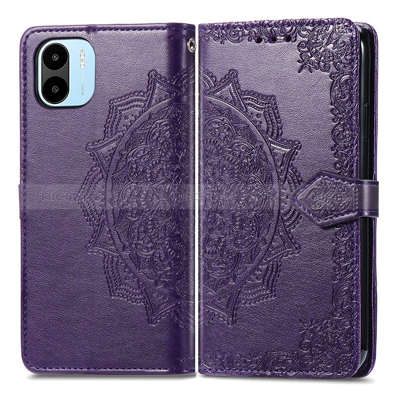 Custodia Portafoglio In Pelle Fantasia Modello Cover con Supporto per Xiaomi Poco C50 Viola