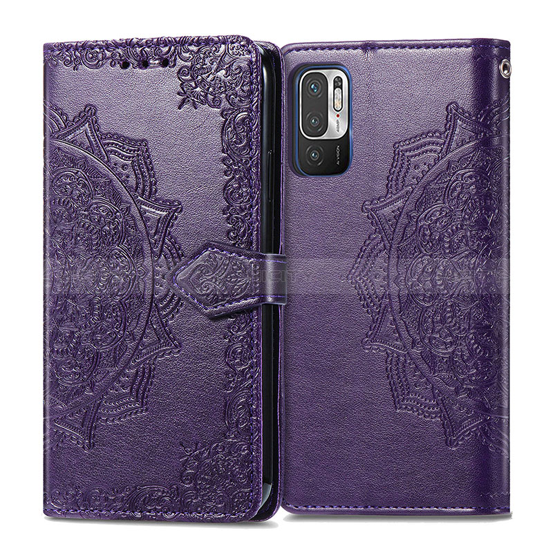 Custodia Portafoglio In Pelle Fantasia Modello Cover con Supporto per Xiaomi POCO M3 Pro 5G Viola