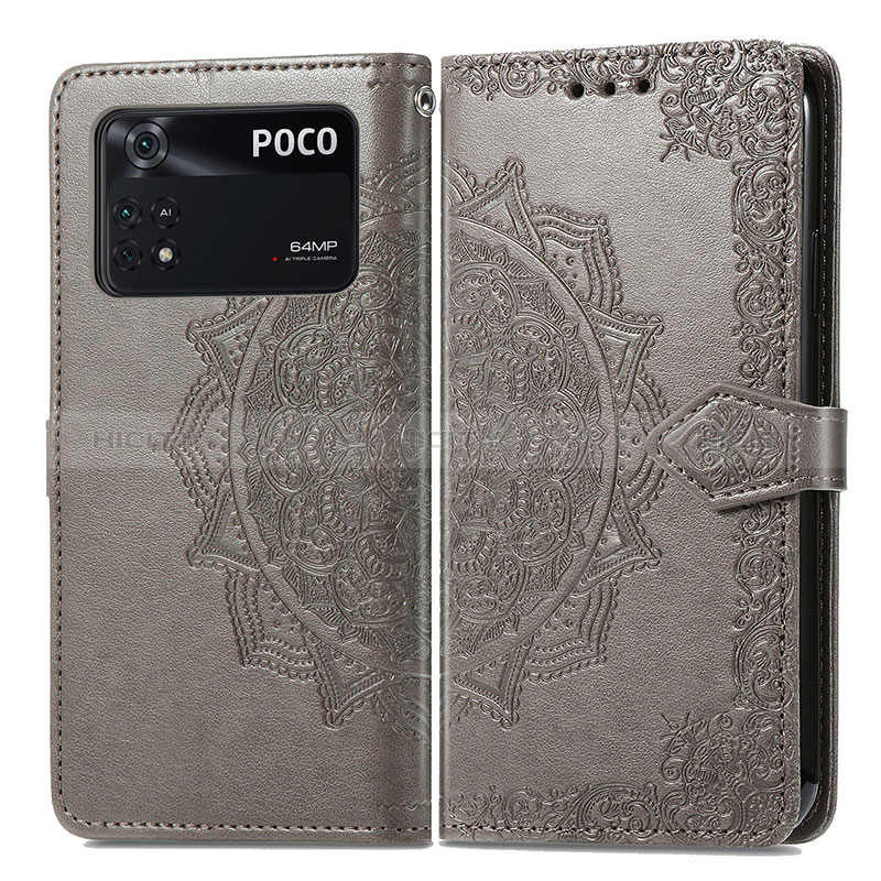 Custodia Portafoglio In Pelle Fantasia Modello Cover con Supporto per Xiaomi Poco M4 Pro 4G