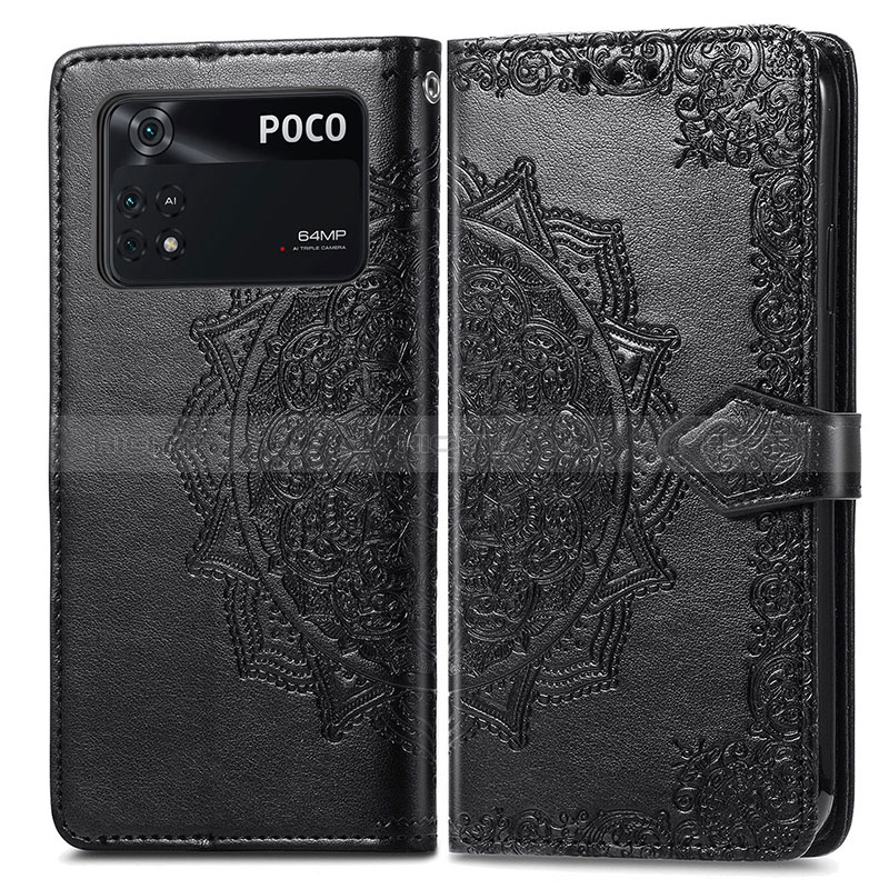 Custodia Portafoglio In Pelle Fantasia Modello Cover con Supporto per Xiaomi Poco M4 Pro 4G