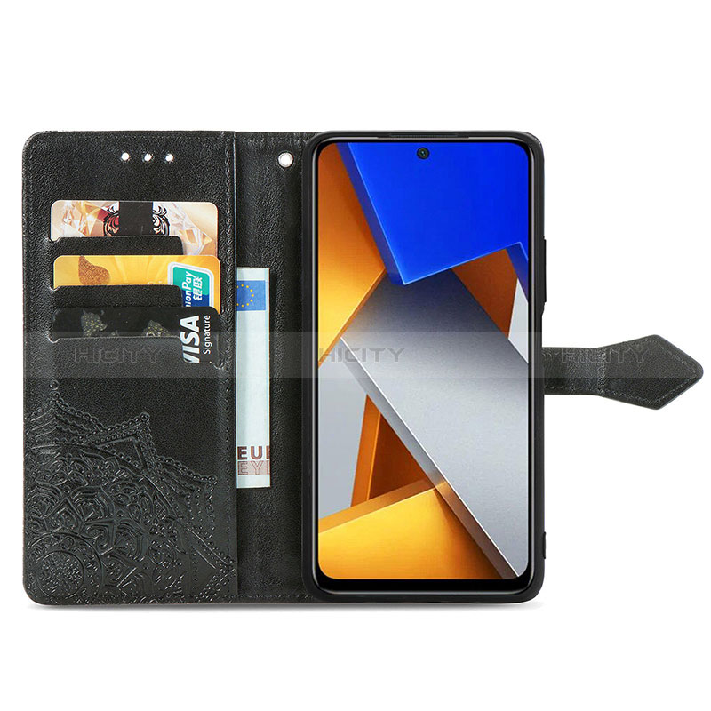 Custodia Portafoglio In Pelle Fantasia Modello Cover con Supporto per Xiaomi Poco M4 Pro 4G