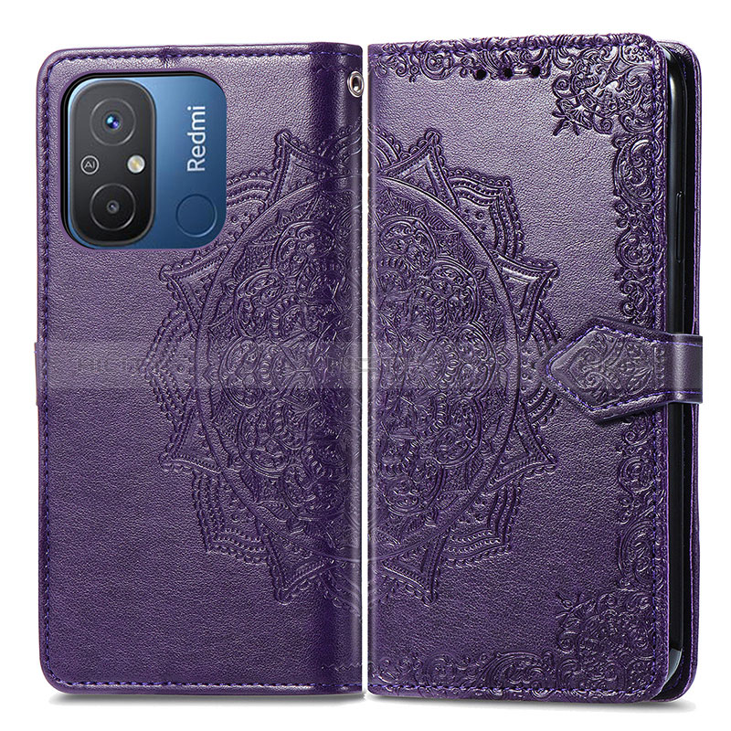 Custodia Portafoglio In Pelle Fantasia Modello Cover con Supporto per Xiaomi Redmi 12C 4G