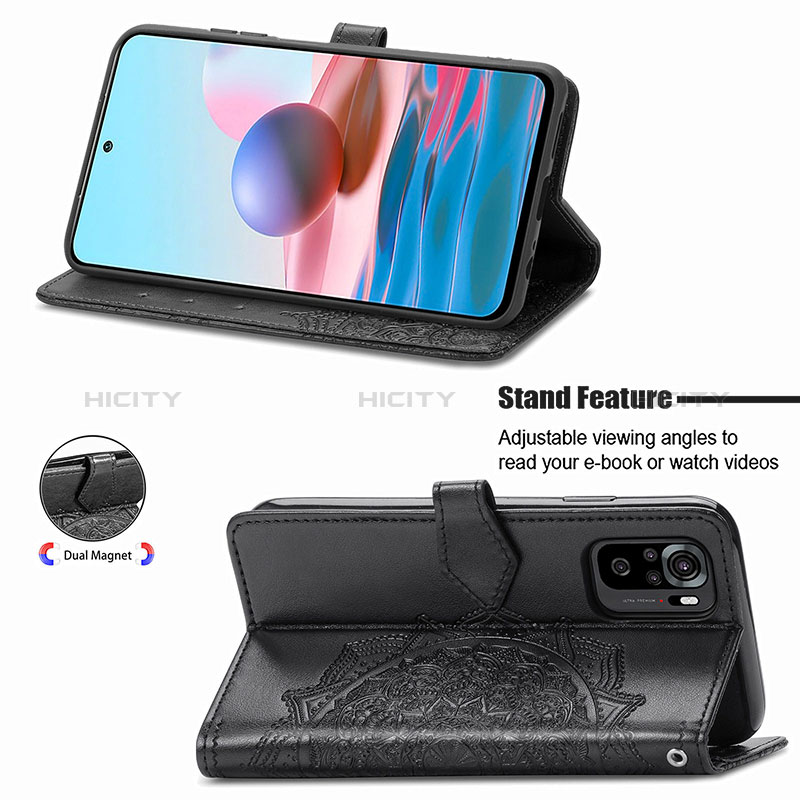 Custodia Portafoglio In Pelle Fantasia Modello Cover con Supporto per Xiaomi Redmi Note 10 4G